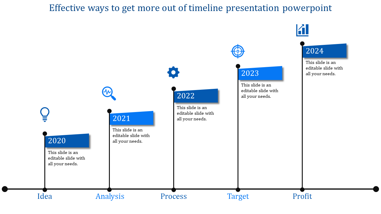 Customized Timeline Presentation PowerPoint-Blue Color